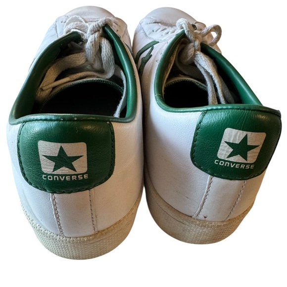 White and Green Retro Converse Men’s 12 Leather Sneakers Boston Celtics NBA - Picture 4 of 8